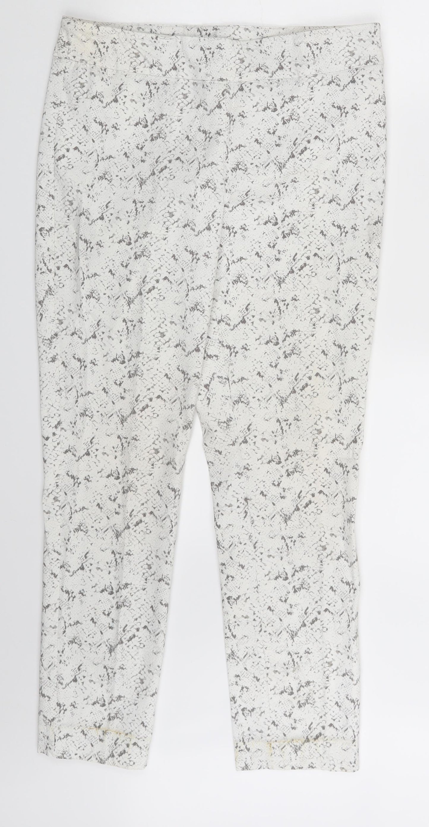 Preworn Womens White Animal Print Rayon Jegging Leggings One Size L27 in
