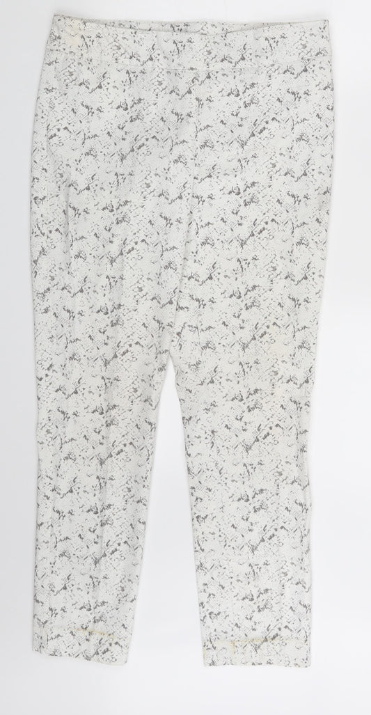 Preworn Womens White Animal Print Rayon Jegging Leggings One Size L27 in