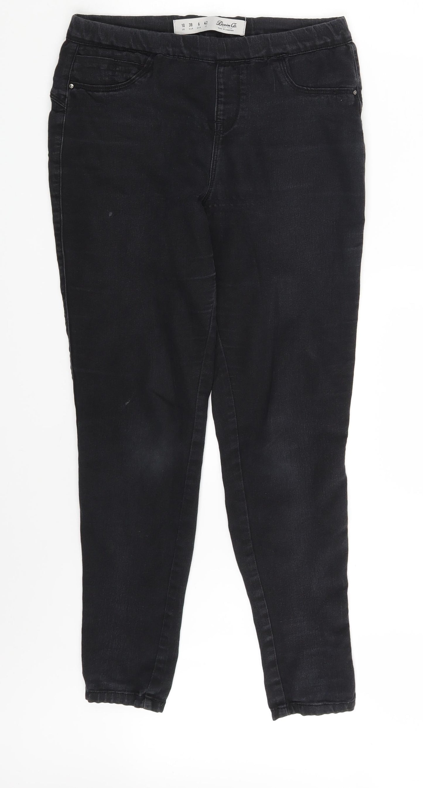 Denim Co. Womens Black  Denim Jegging Leggings Size 10 L28 in
