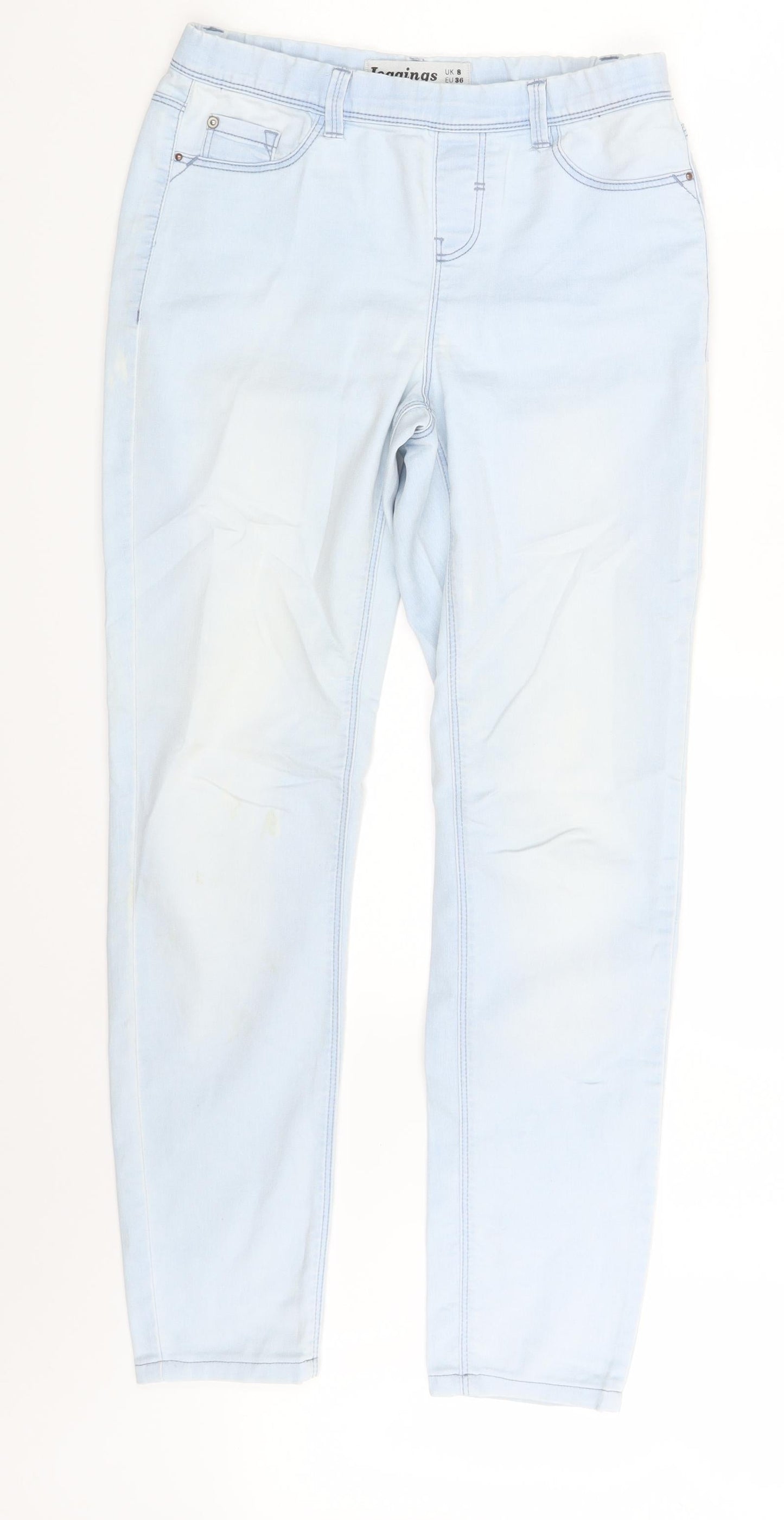 New Look Womens Blue  Denim Jegging Leggings Size 8 L28 in