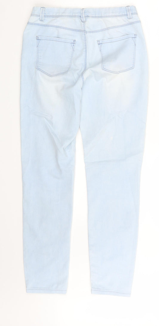 New Look Womens Blue  Denim Jegging Leggings Size 8 L28 in