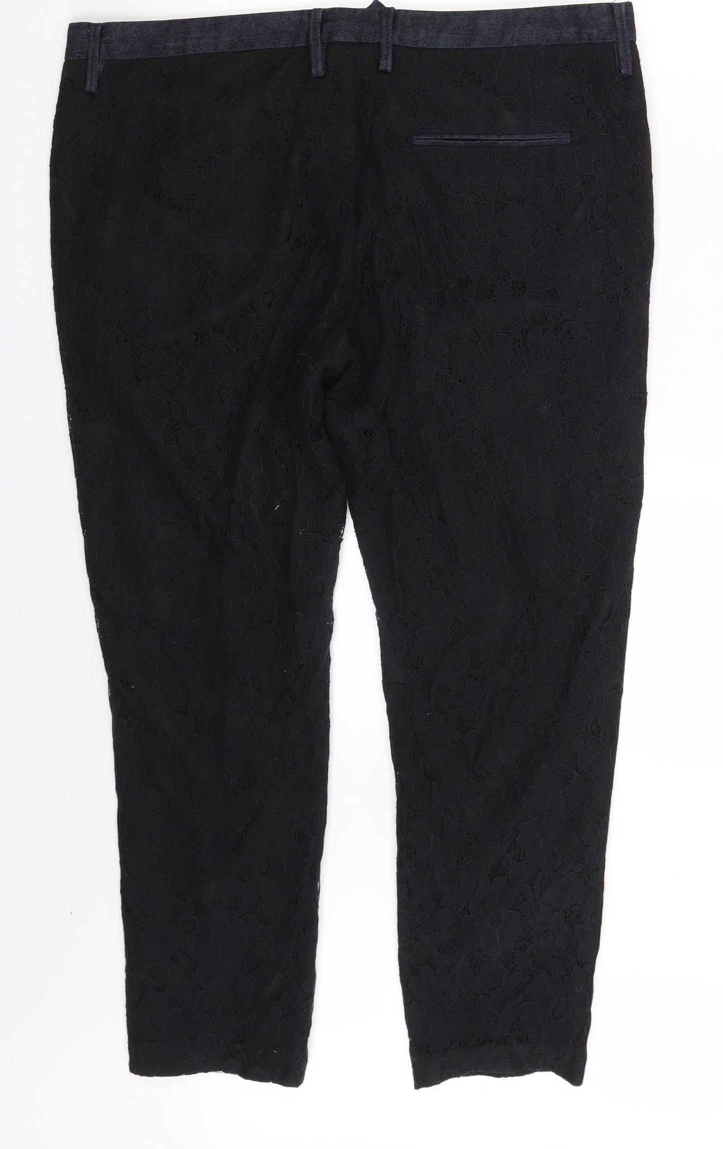 Replay Womens Black Floral  Capri Trousers One Size L25 in
