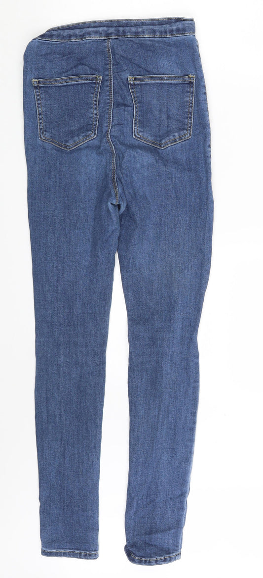 PRETTYLITTLETHING Womens Blue  Denim Jegging Leggings Size 6 L27 in