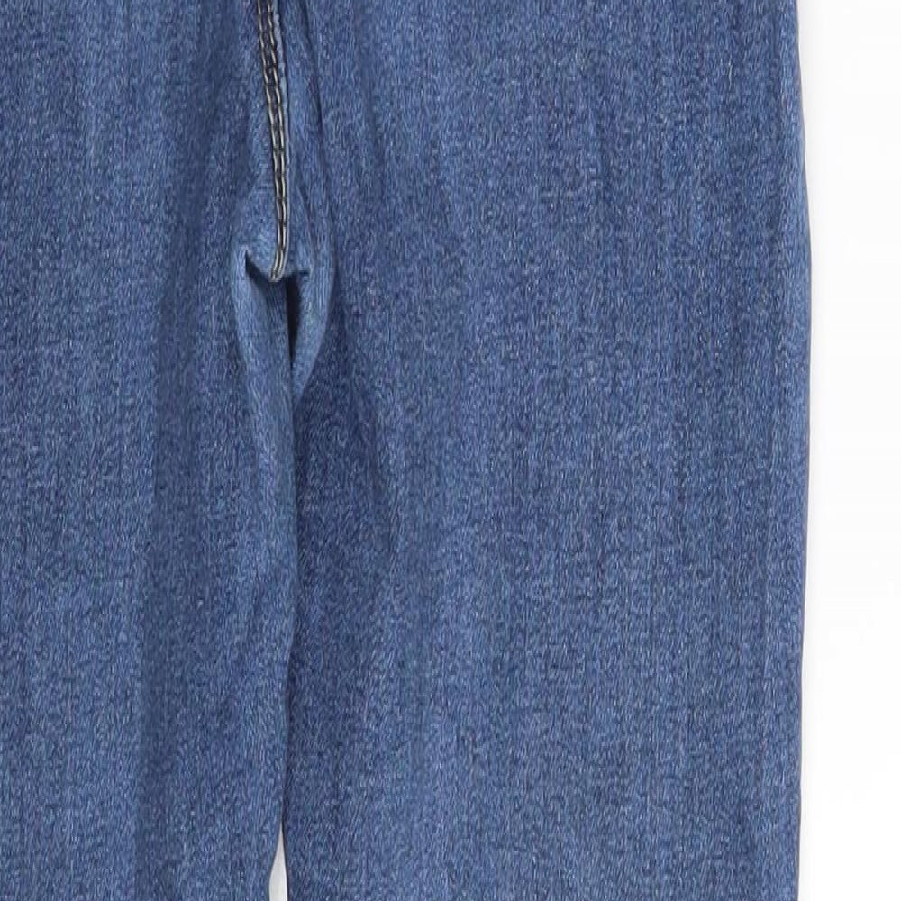 PRETTYLITTLETHING Womens Blue  Denim Jegging Leggings Size 6 L27 in