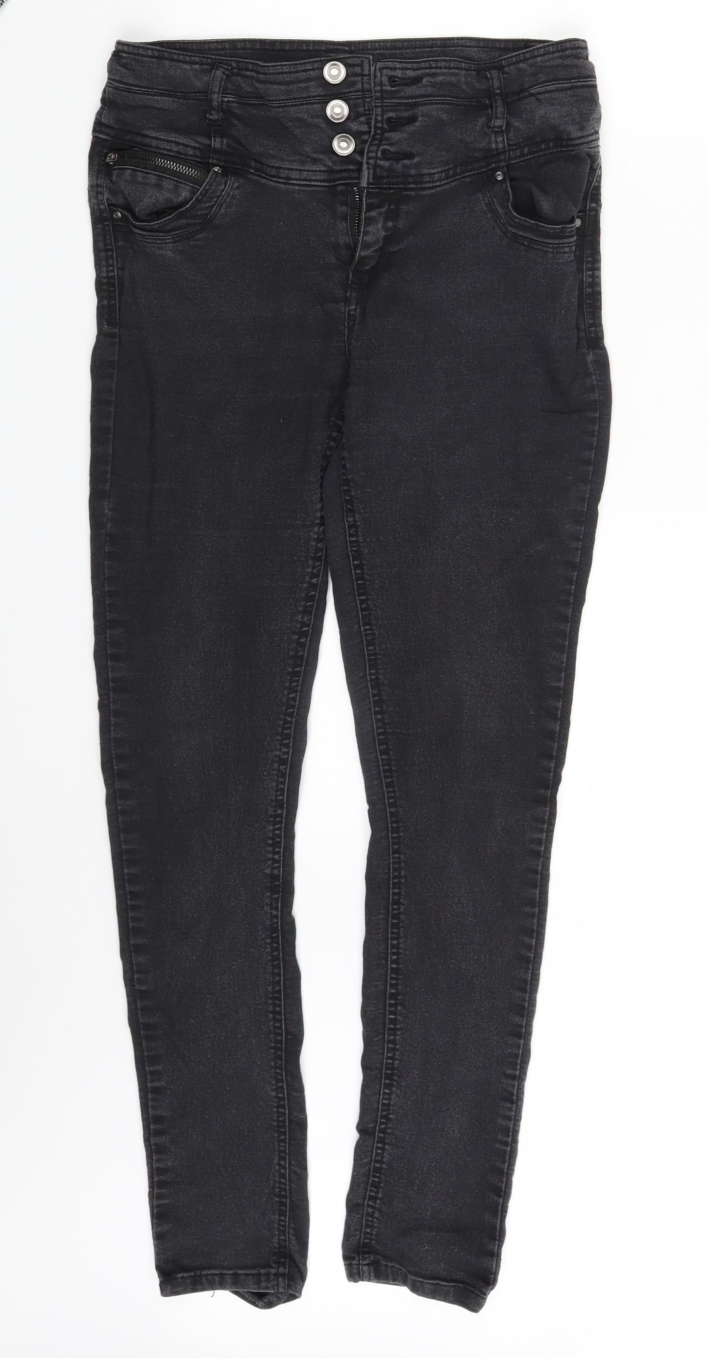 Denim Co. Womens Black  Denim Jegging Leggings Size 12 L28 in