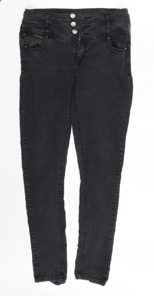 Denim Co. Womens Black  Denim Jegging Leggings Size 12 L28 in