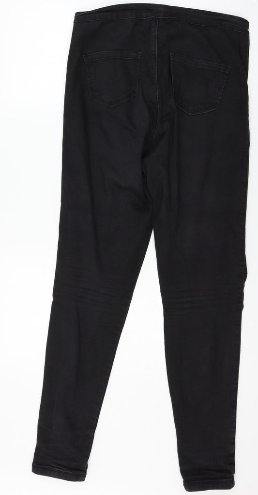 Misssguided Womens Black  Denim Skinny Jeans Size 12 L29 in