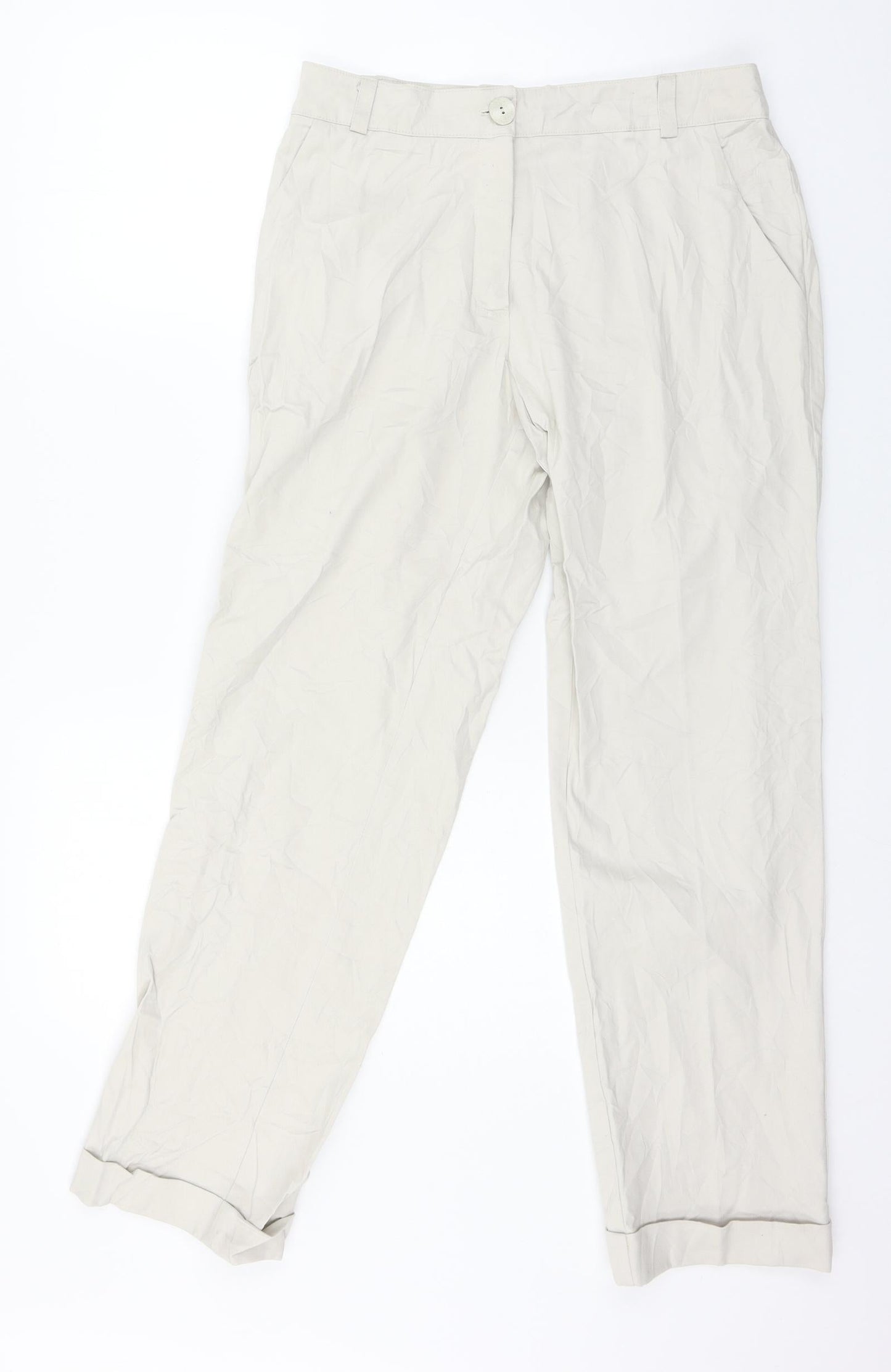 Preworn Womens Ivory   Trousers  Size 30 in L28 in