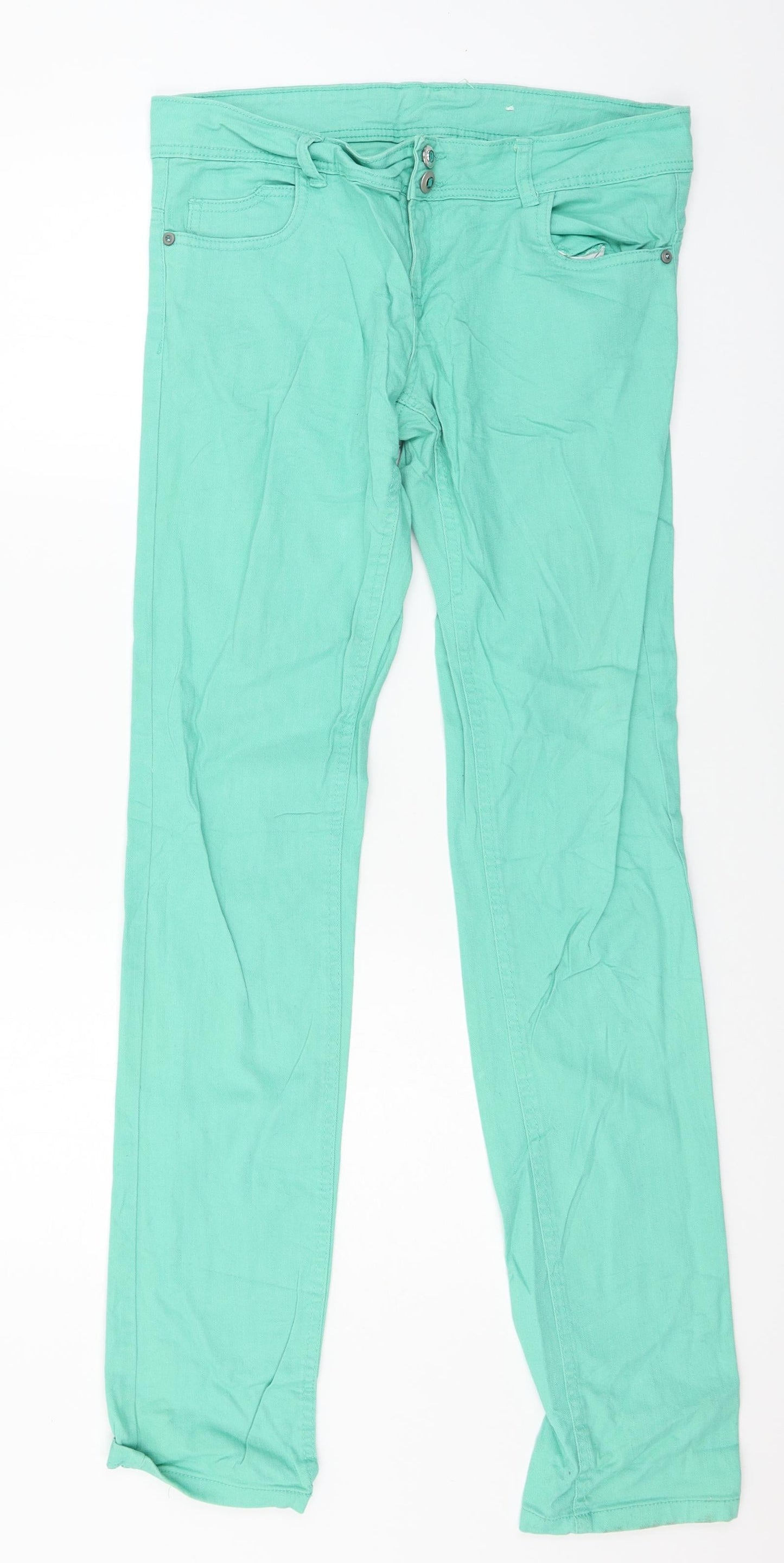 OKAY Womens Green  Denim Skinny Jeans Size 32 in L33 in