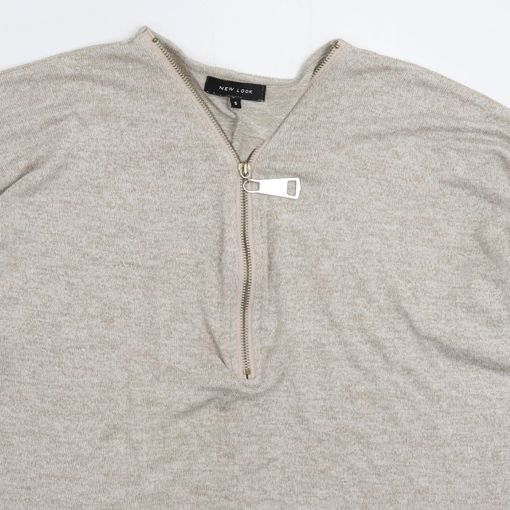 New Look Womens Grey  Knit Pullover Jumper Size S