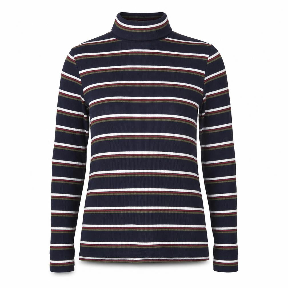 Front view of Cooperative women’s blue striped jumper, size M