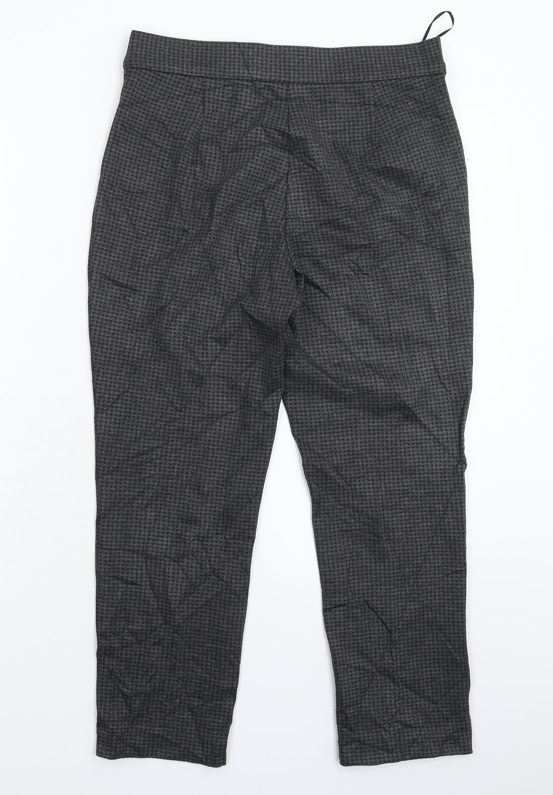 Marks and Spencer Womens Grey Houndstooth  Cropped Trousers Size 12 L25 in