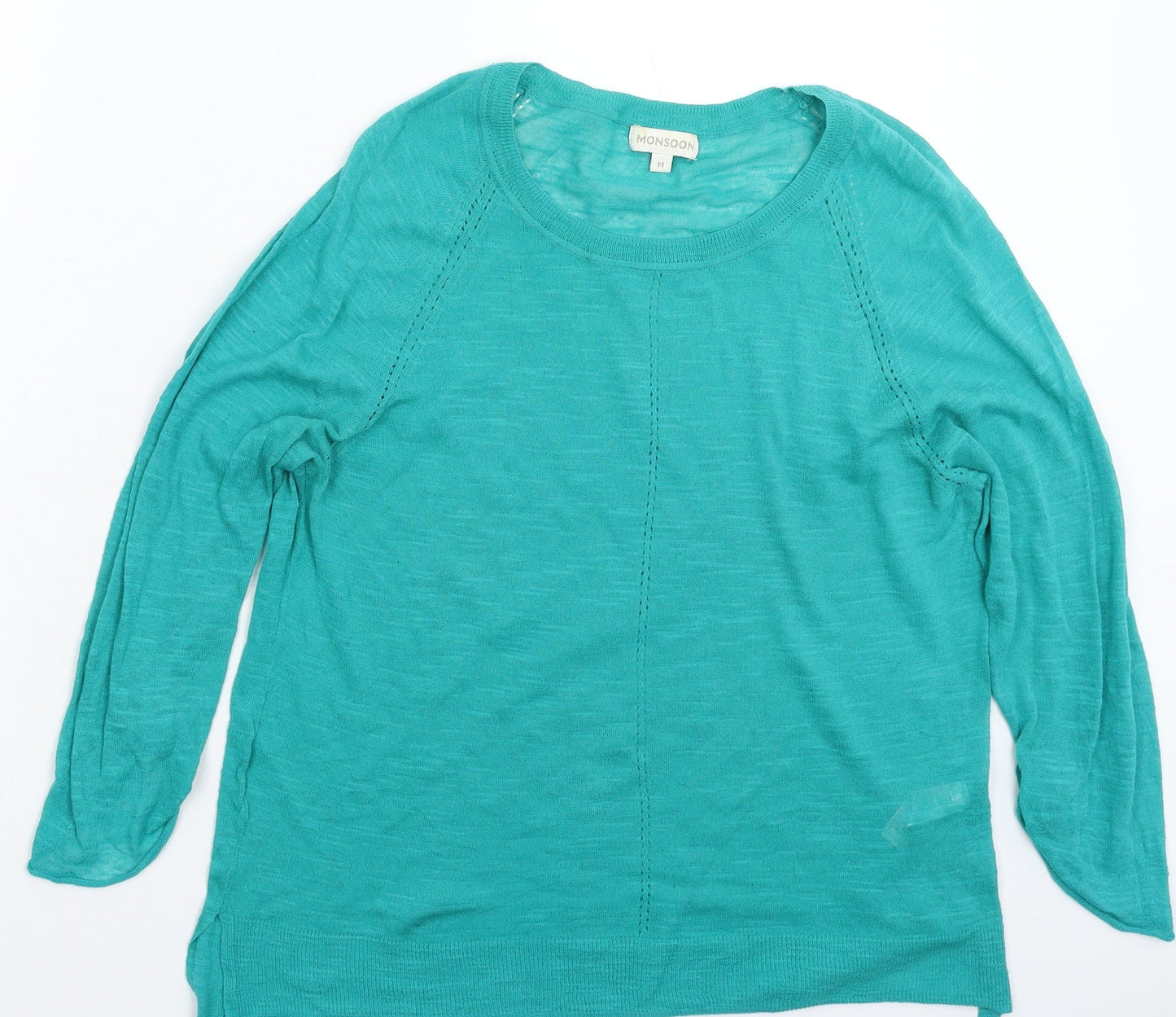 Monsoon Womens Green  Knit Pullover Jumper Size M