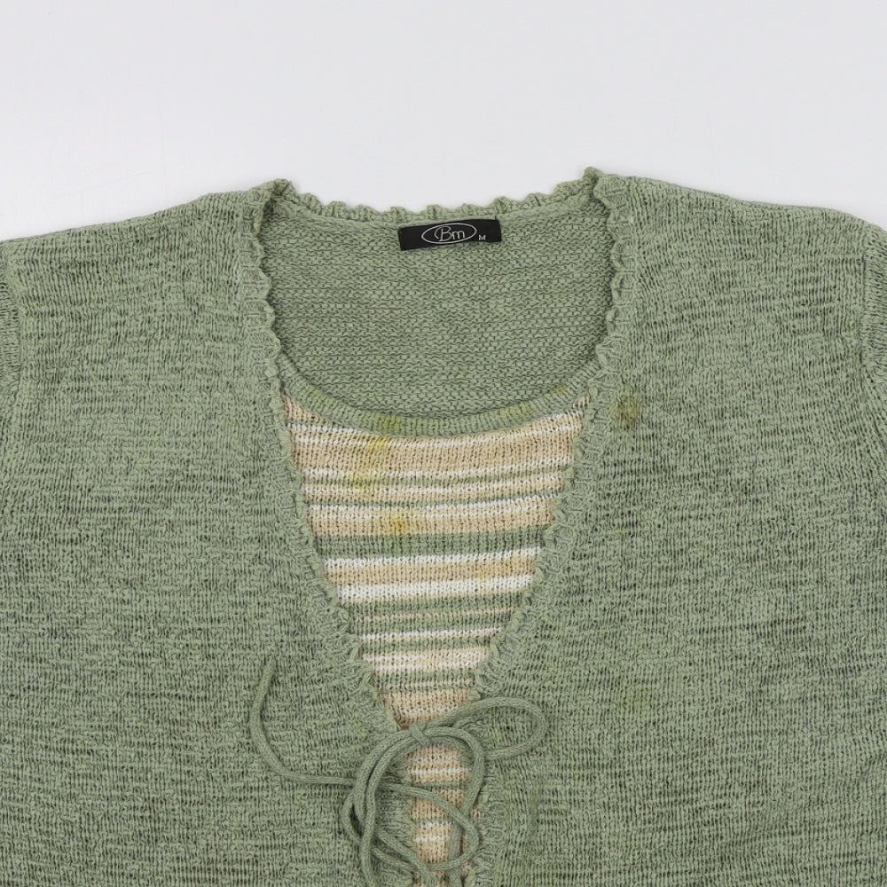 BM Womens Green   Pullover Jumper Size M