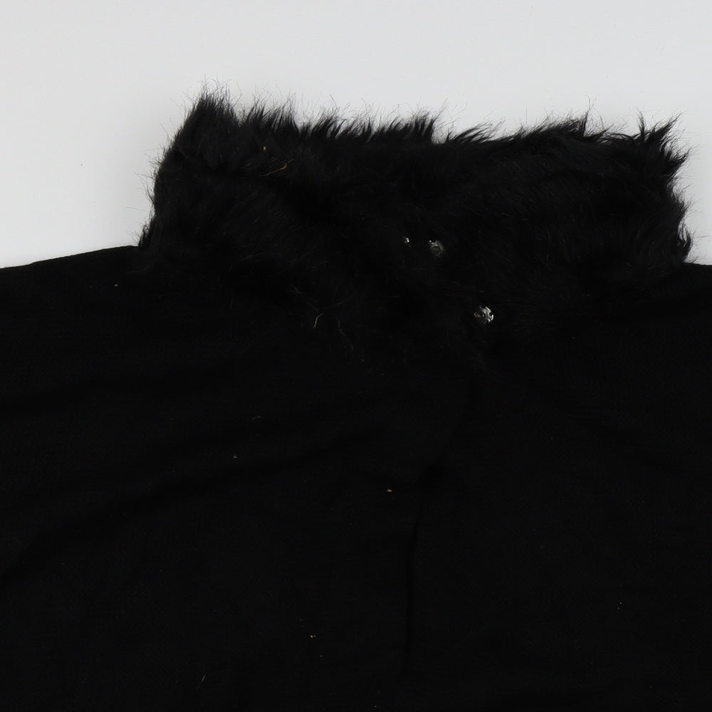 M&S Womens Black   Wrap Jumper One Size