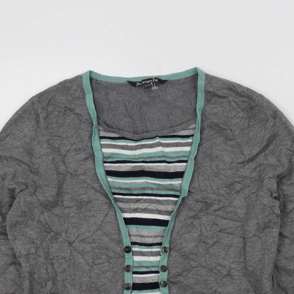 Bonmarché Womens Grey   Pullover Jumper Size 12