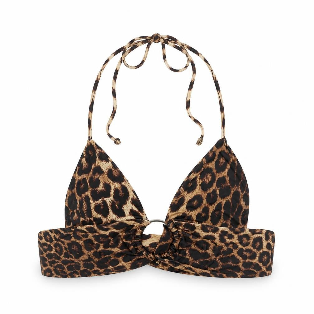 PRETTYLITTLETHING Womens Brown Animal Print  Cropped Tank Size 8
