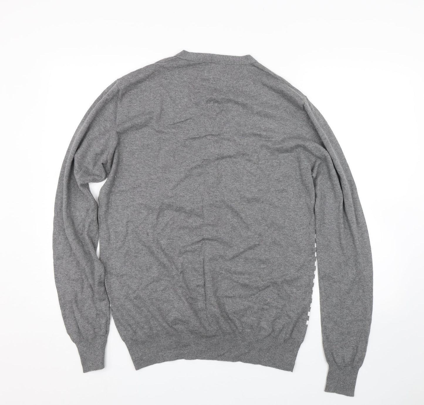 SCOUT Mens Grey Striped  Pullover Jumper Size L