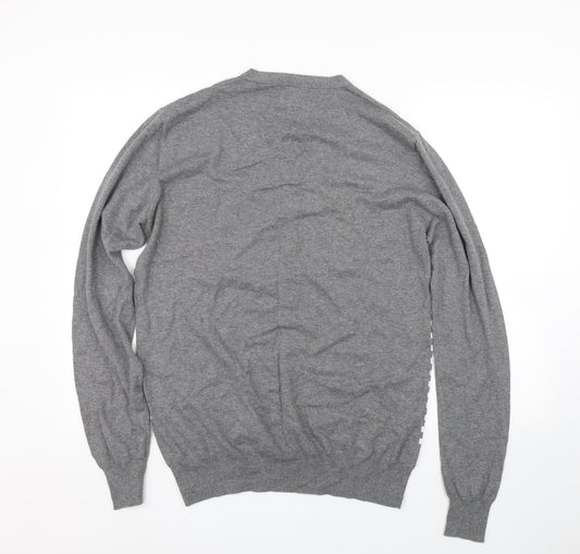 SCOUT Mens Grey Striped  Pullover Jumper Size L