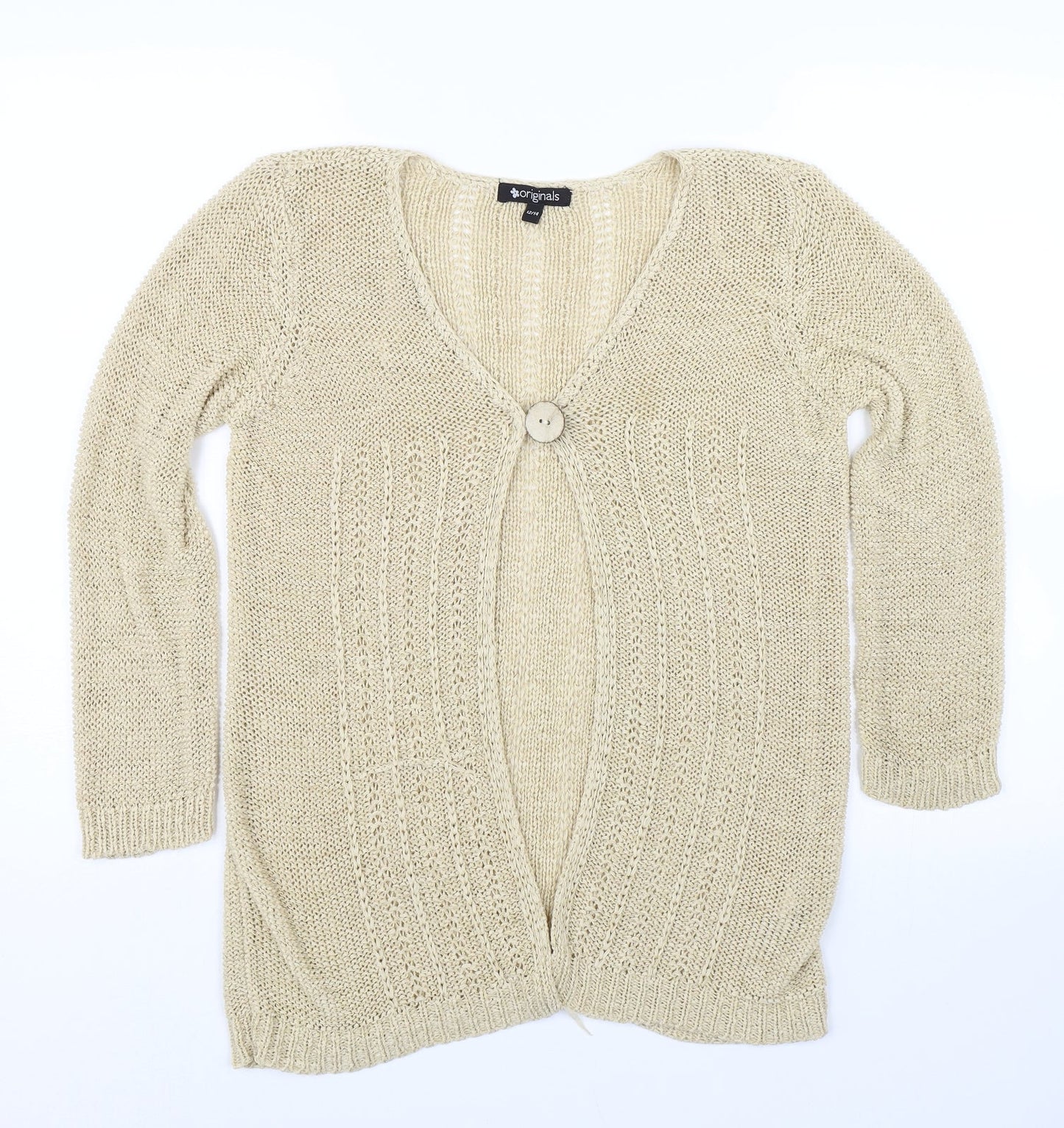Originals Womens Beige  Knit Cardigan Jumper Size 12