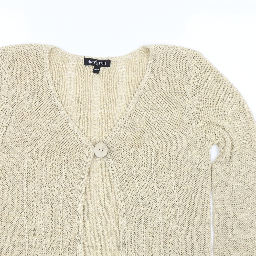 Originals Womens Beige  Knit Cardigan Jumper Size 12