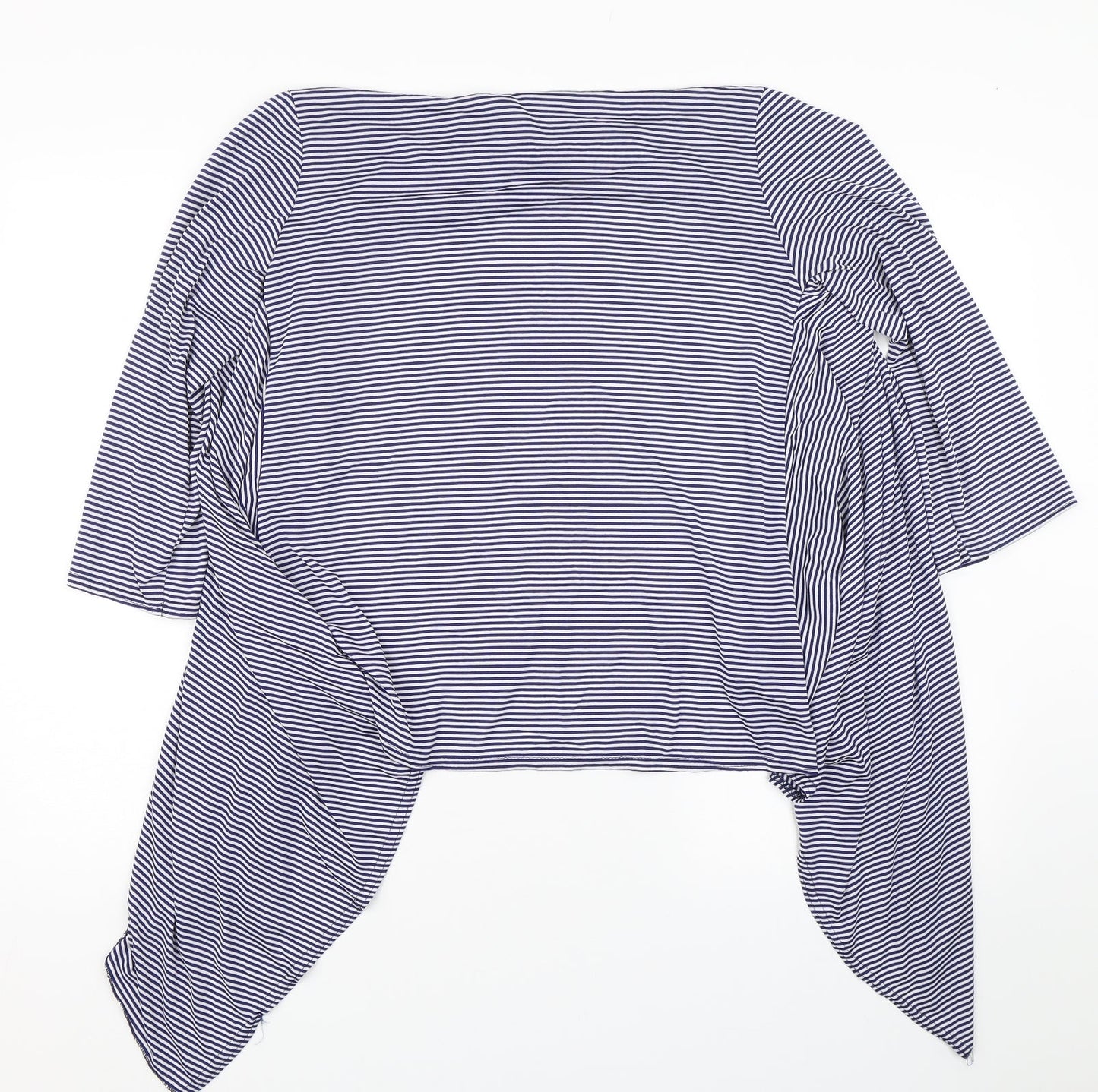 Laura D Womens Blue Striped  Cardigan Jumper Size M