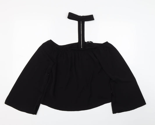 Missguided Womens Black   Cropped T-Shirt Size 10