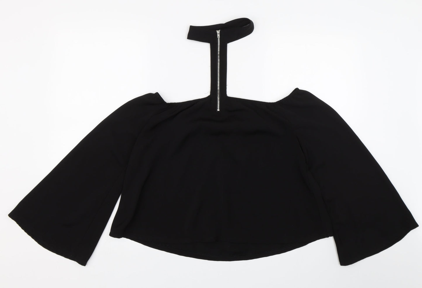 Missguided Womens Black   Cropped T-Shirt Size 10