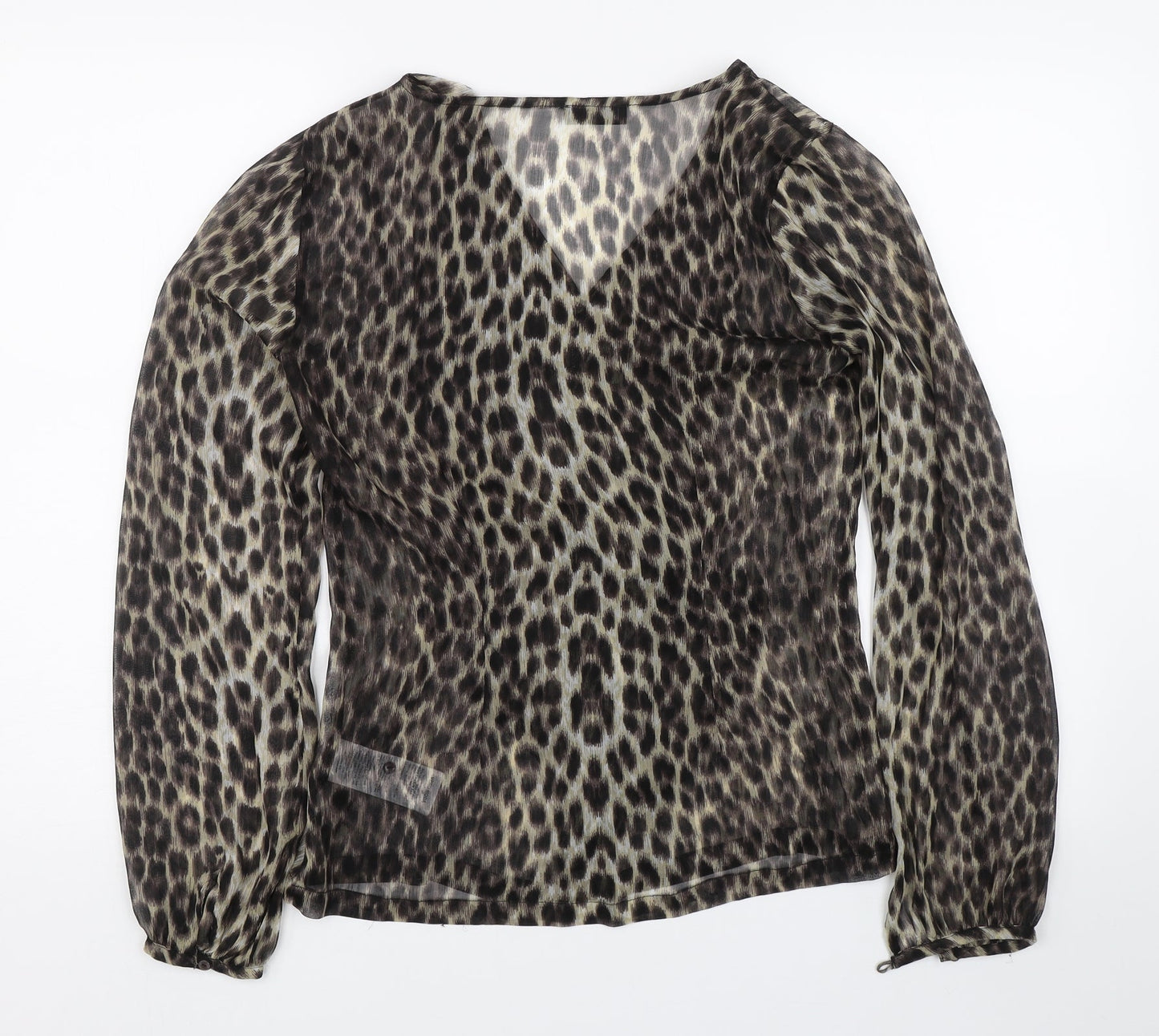VERO MODA Womens Brown Animal Print  Basic Blouse Size S