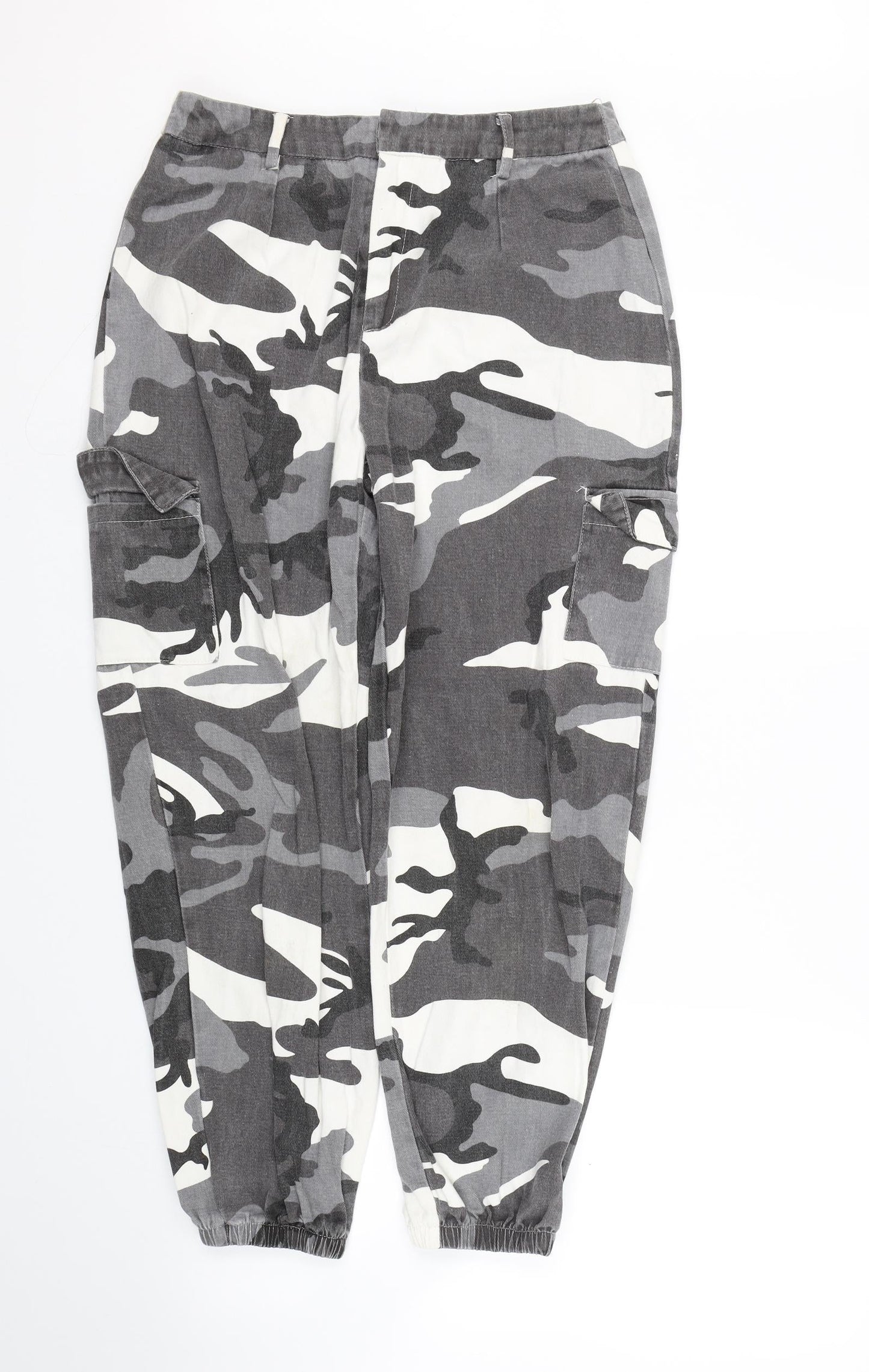 Shien Womens Black Camouflage  Cargo Trousers Size S L25 in