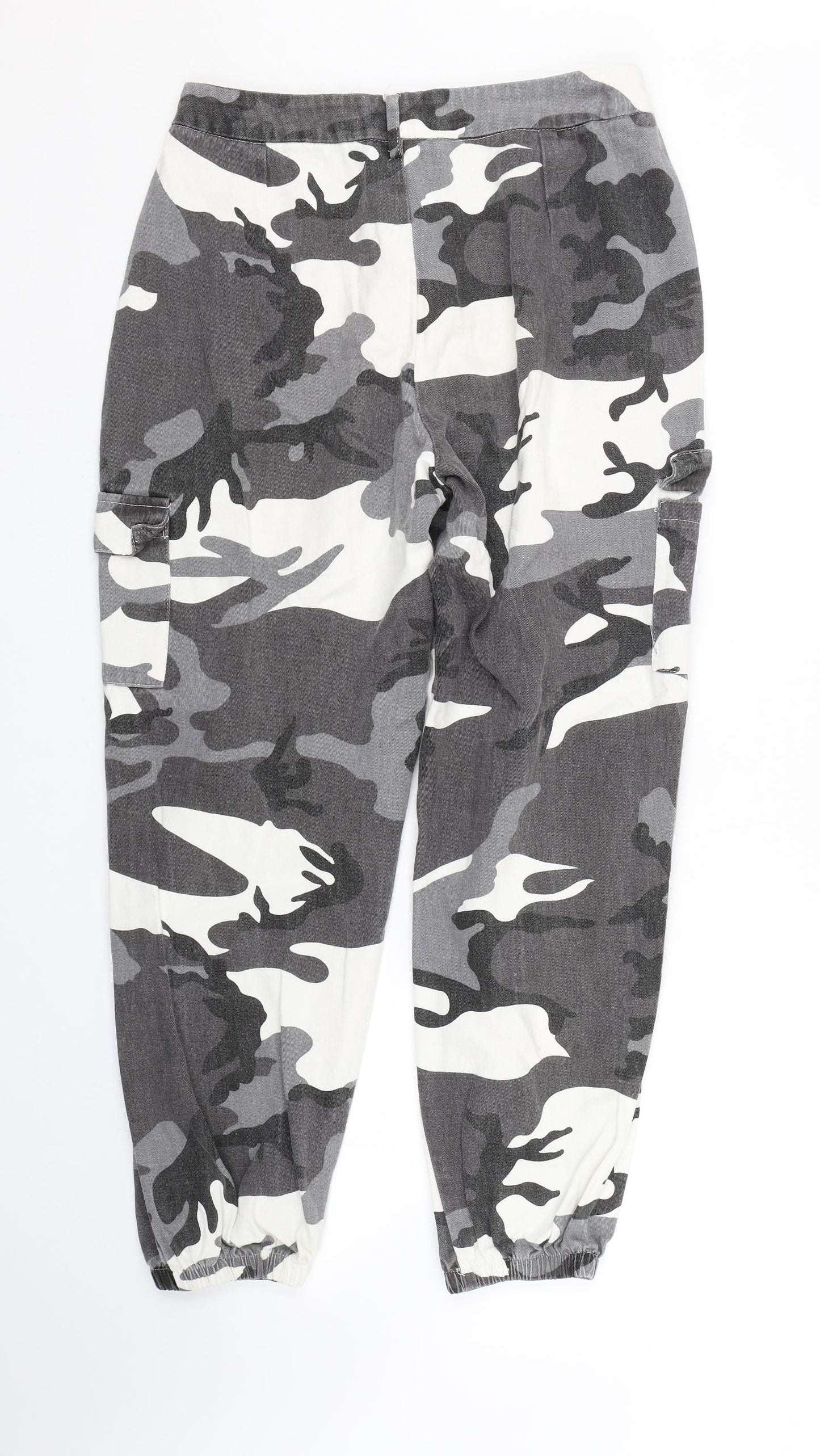 Shien Womens Black Camouflage  Cargo Trousers Size S L25 in