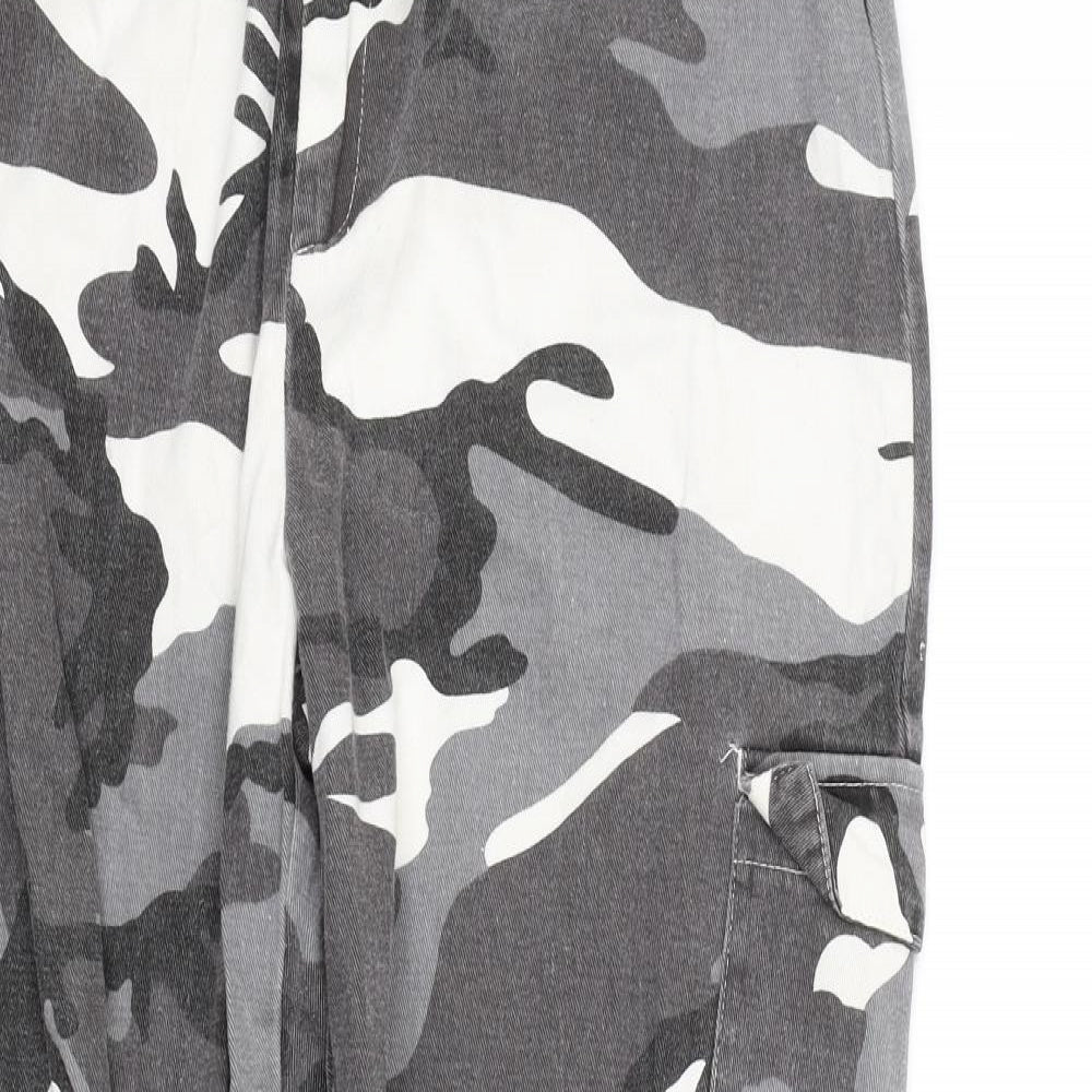 Shien Womens Black Camouflage  Cargo Trousers Size S L25 in