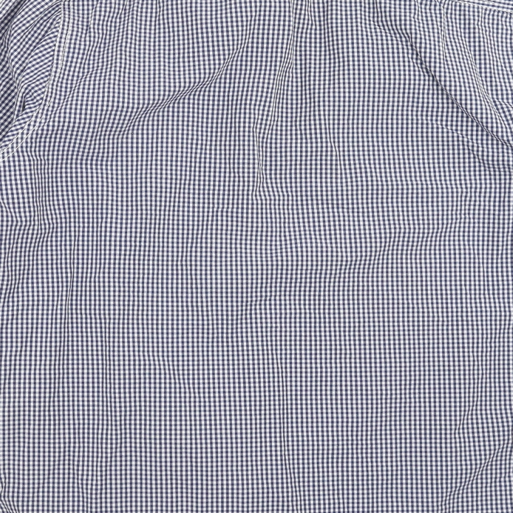 Easy Mens Blue Check   Button-Up Size L