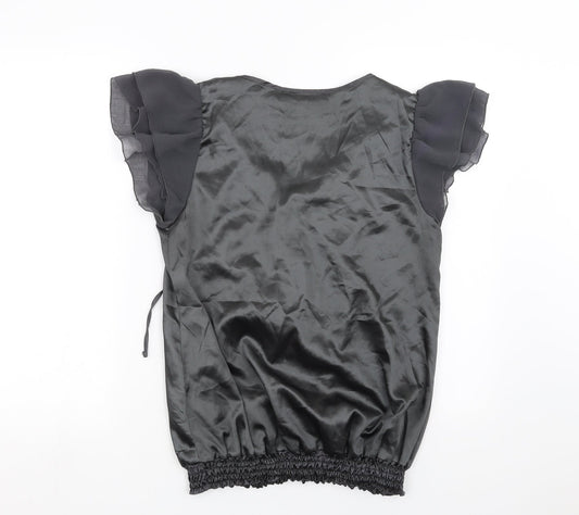 Marina Kaneva Womens Grey   Basic Blouse Size 8