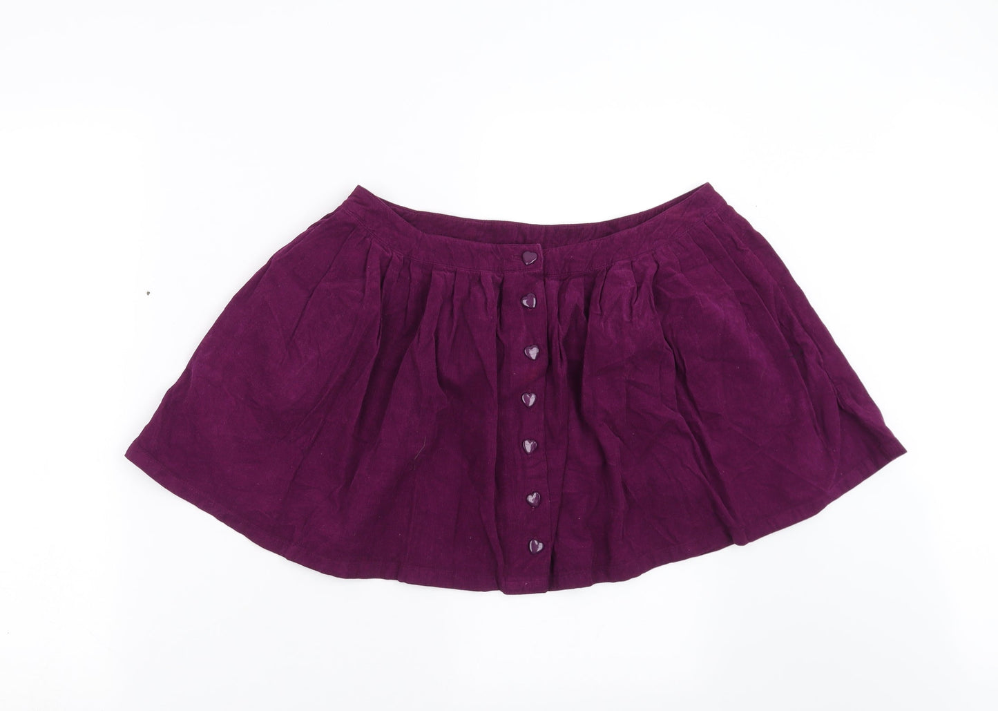 Topshop Womens Purple  Corduroy A-Line Skirt Size 10