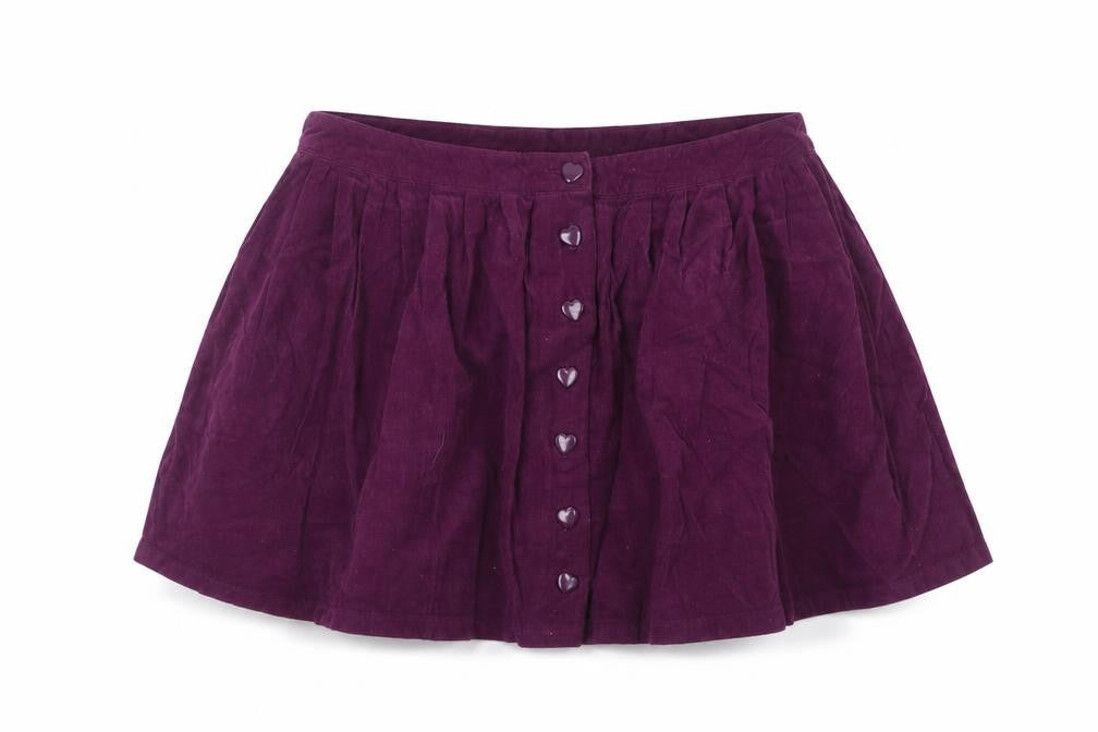 Topshop Womens Purple  Corduroy A-Line Skirt Size 10