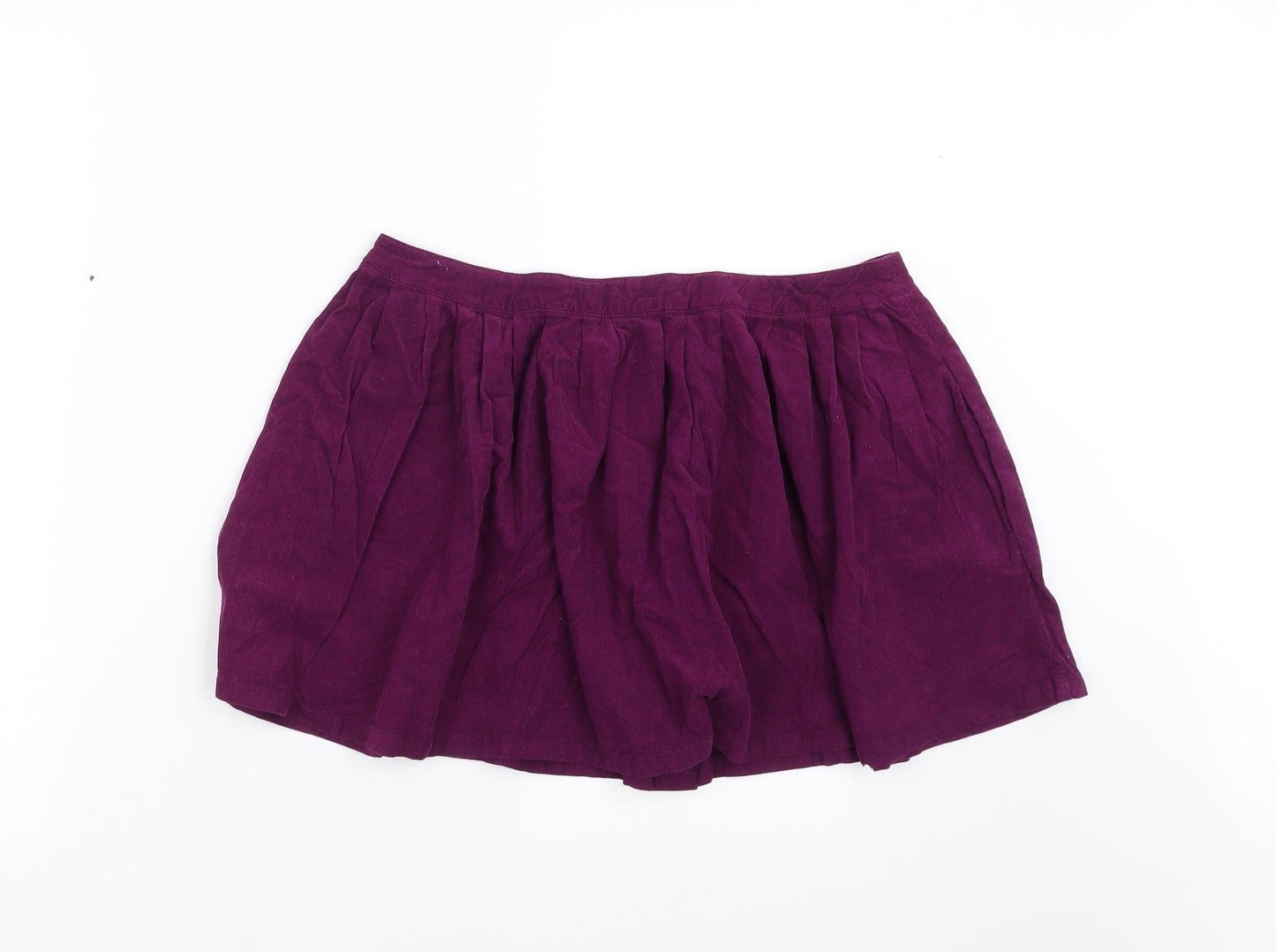 Topshop Womens Purple  Corduroy A-Line Skirt Size 10