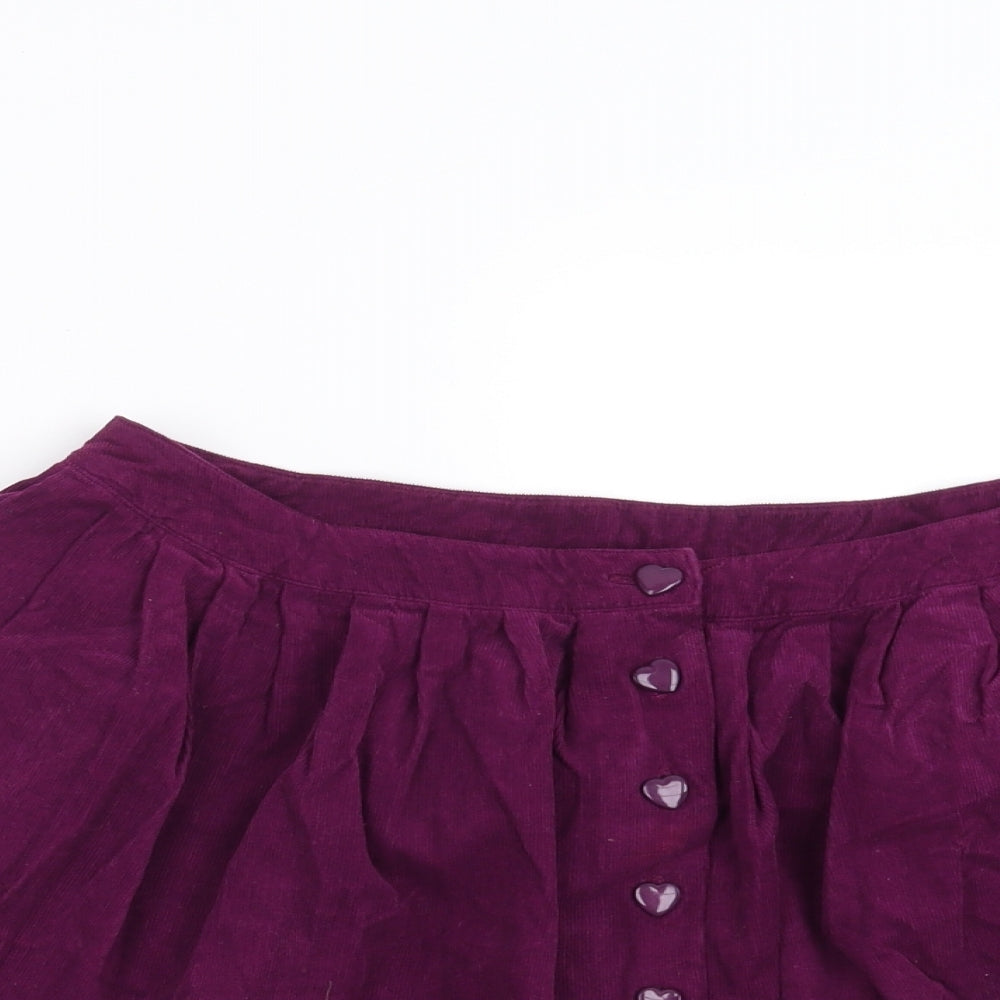 Topshop Womens Purple  Corduroy A-Line Skirt Size 10