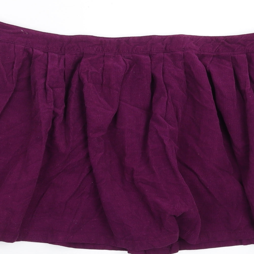 Topshop Womens Purple  Corduroy A-Line Skirt Size 10