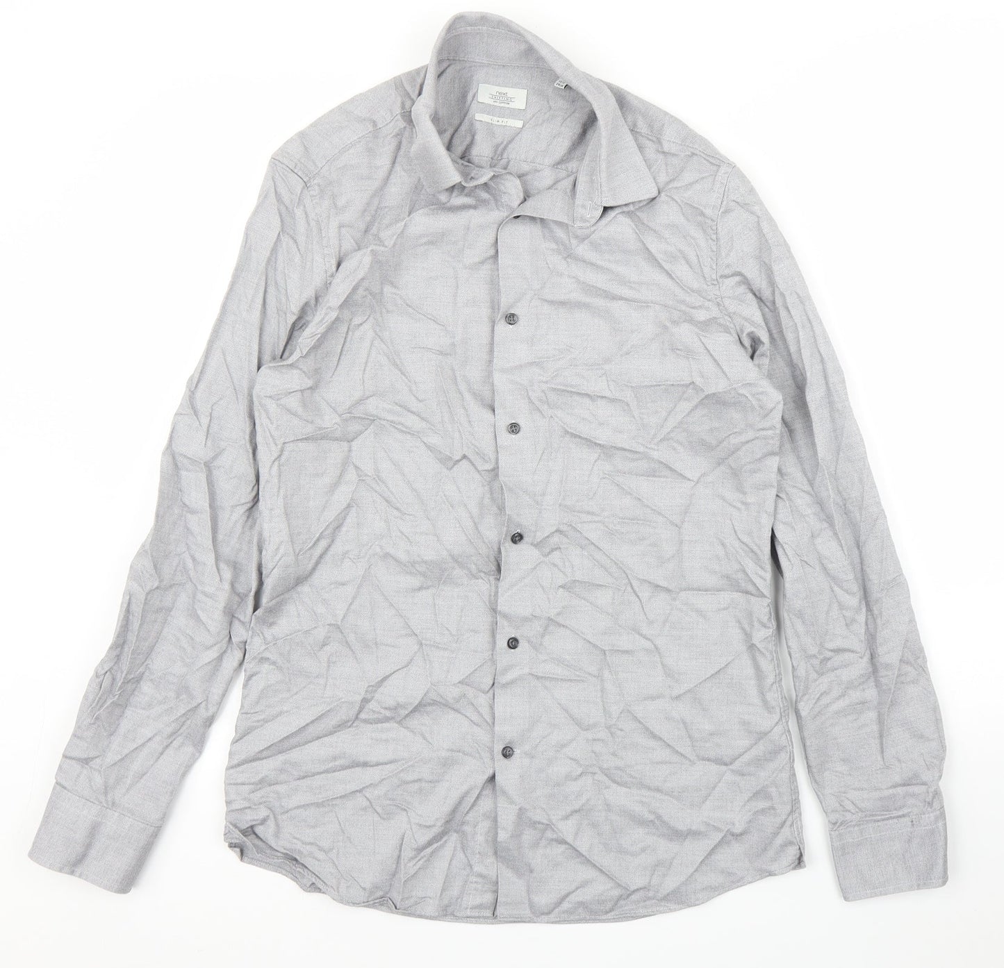 NEXT Mens Grey    Button-Up Size 15.5