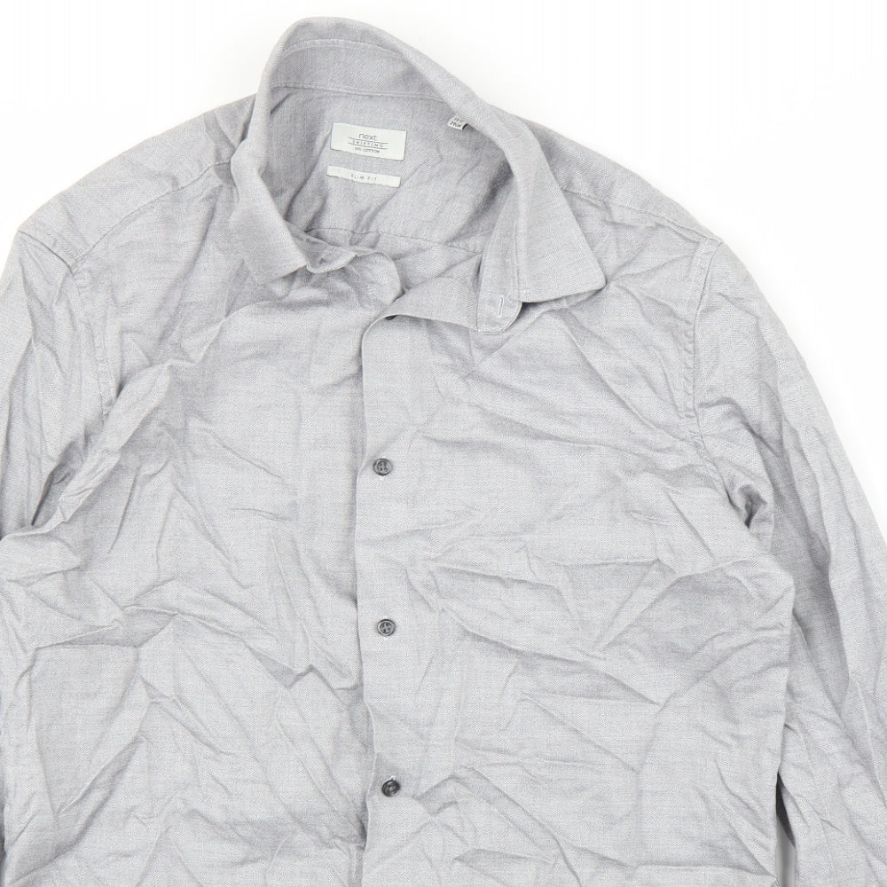 NEXT Mens Grey    Button-Up Size 15.5