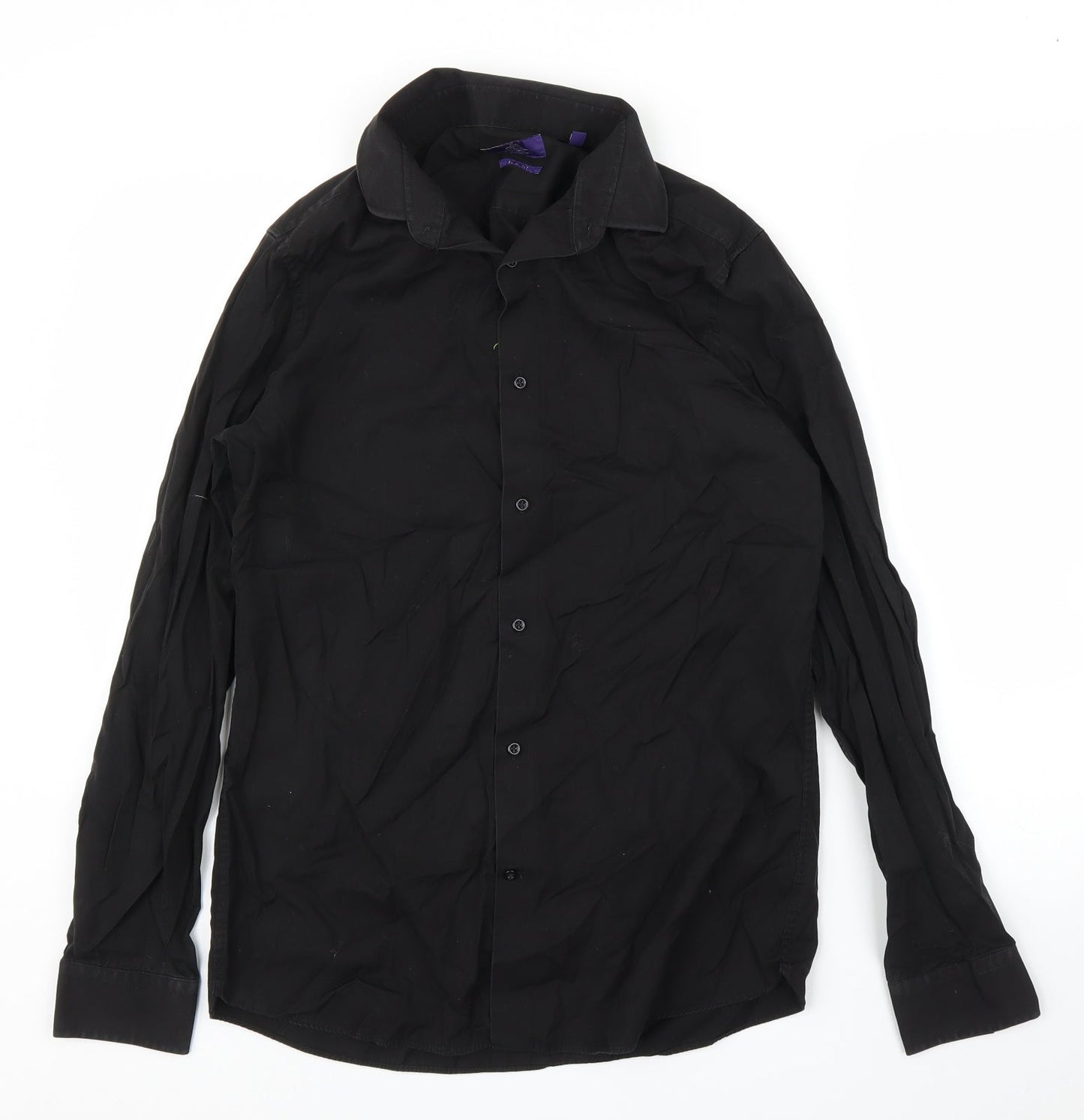 NEXT Mens Black    Button-Up Size 15.5