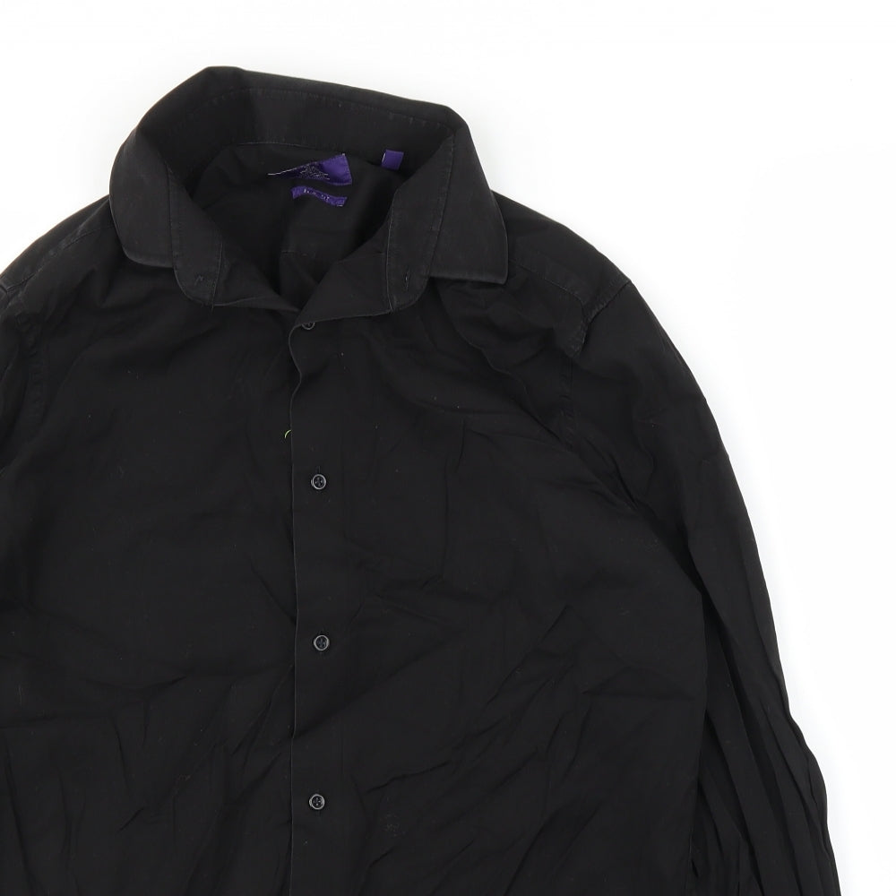 NEXT Mens Black    Button-Up Size 15.5
