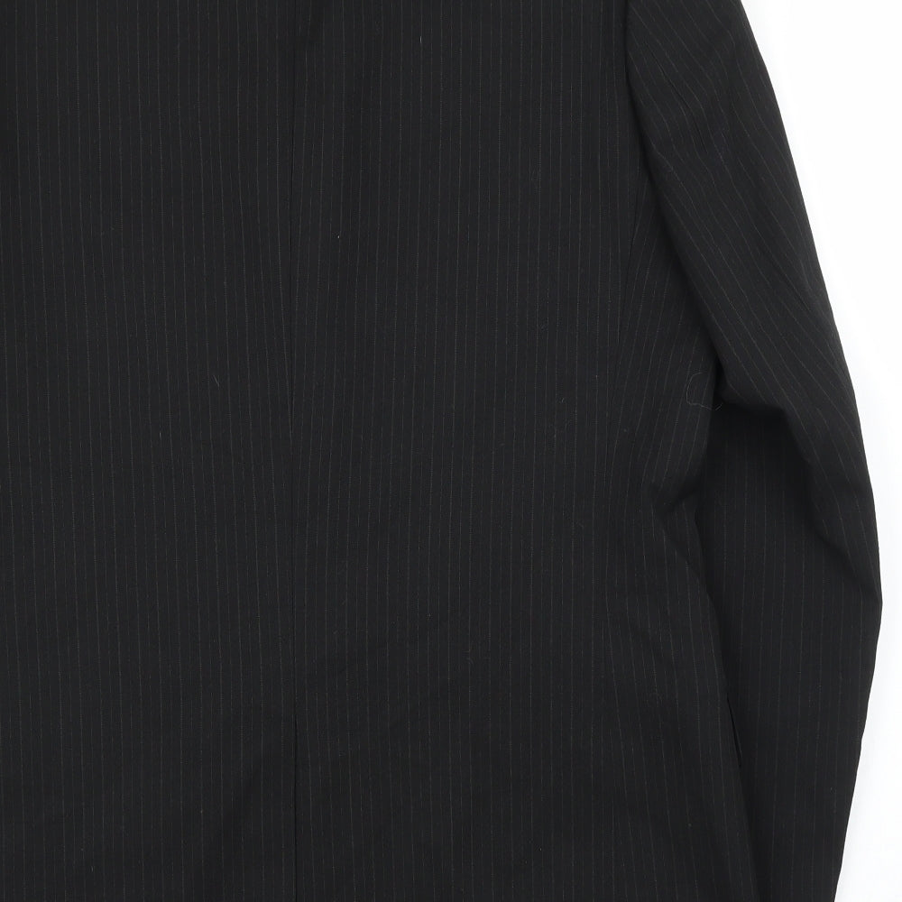 Pinsrtripe Mens Black Striped  Jacket Suit Jacket Size 44