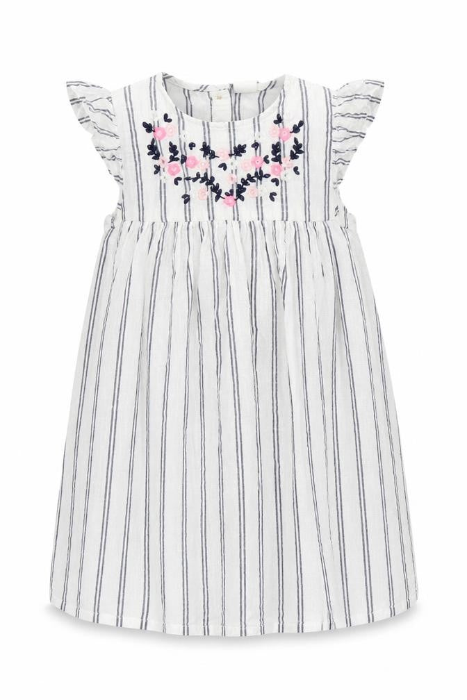 H&M Girls White Striped  A-Line  Size 4 Years