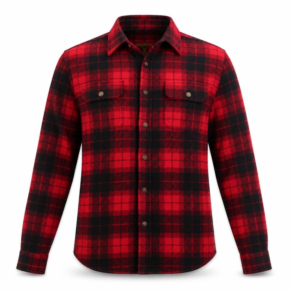 Prince and Fox Mens Red Plaid   Button-Up Size S