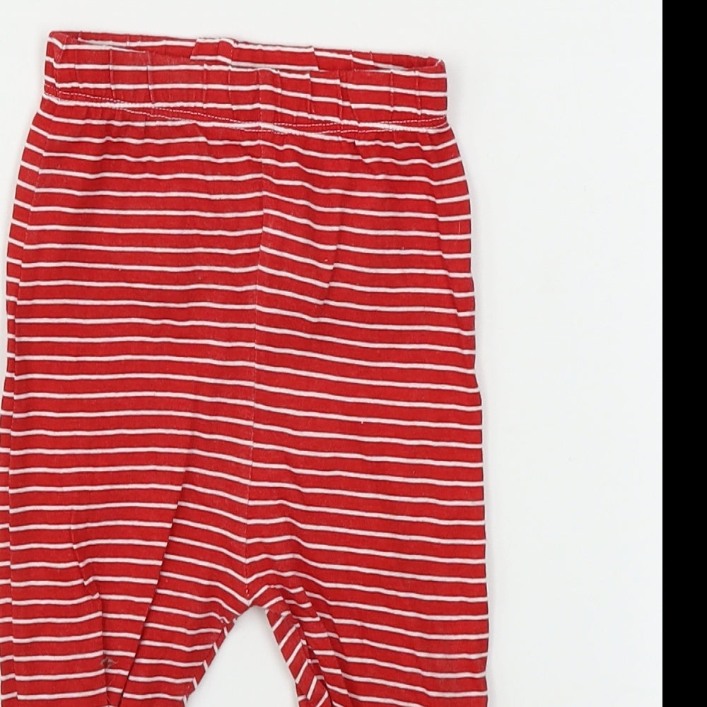 Peacocks  Boys Red Striped  Sweatpants Trousers Size 3-6 Months