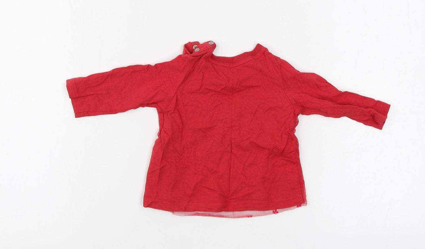 Nutmeg  Girls Red   Basic T-Shirt Size 3-6 Months