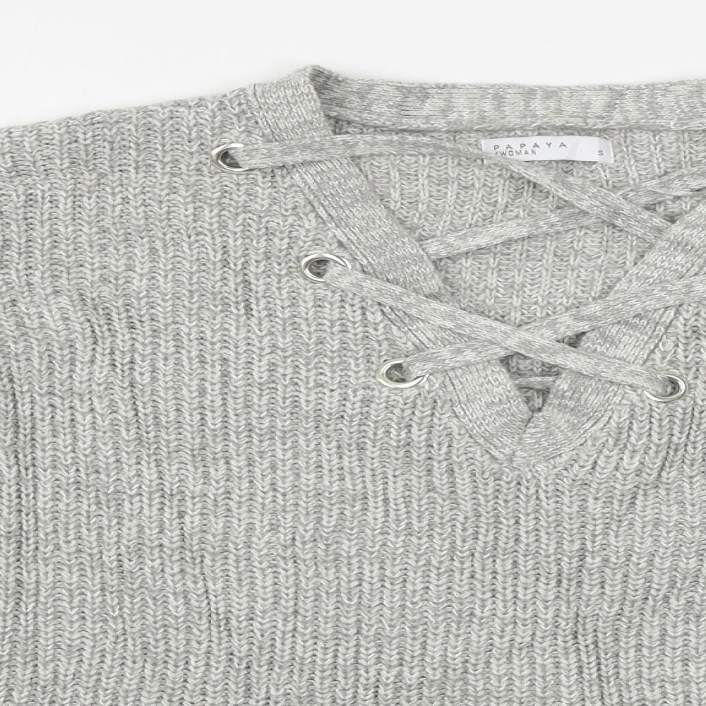 Papaya  Womens Grey   Pullover Jumper Size S