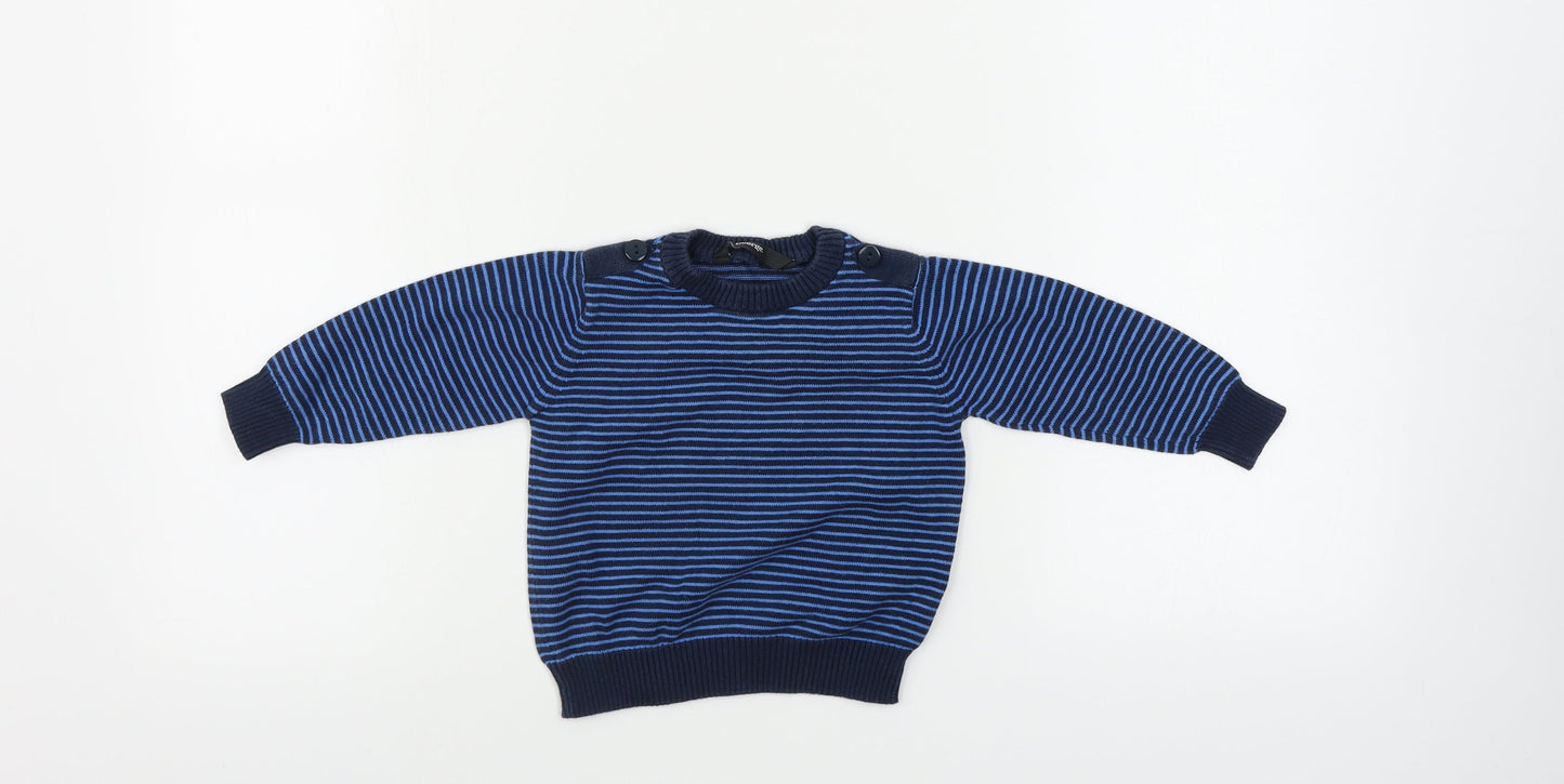 George   Blue Striped  Pullover Jumper Size 9-12 Months